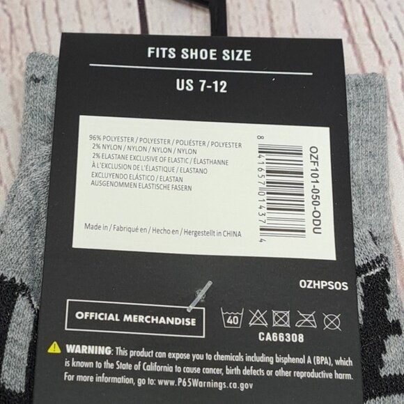 2 Pair OZZY OSBOURNE Men's Crew Socks black / gray one size (7-12) Black Sabbath - Picture 3 of 5